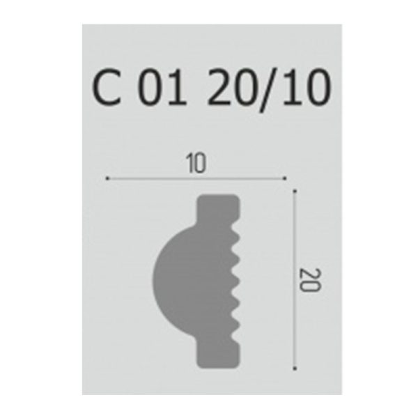 Картинка Плинтус потолочный Де-Багет C 01 20х10 длина 2 м