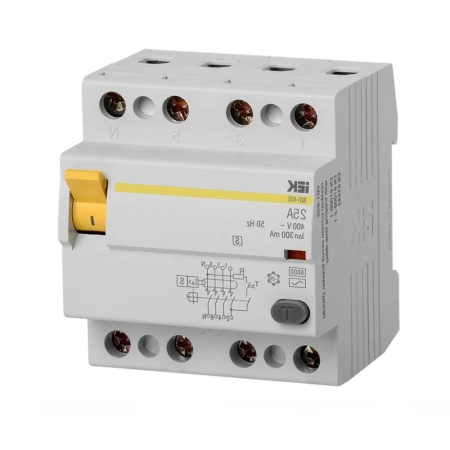 IEK выключатель дифференциального тока УЗО ВД1-63S 4Р 25А 300 мА Электромеханическое MDV12-4-025-300