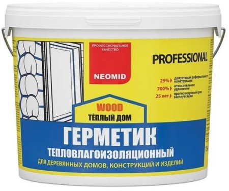Neomid Теплый Дом Wood Professional 3 кг герметик для сруба Белый
