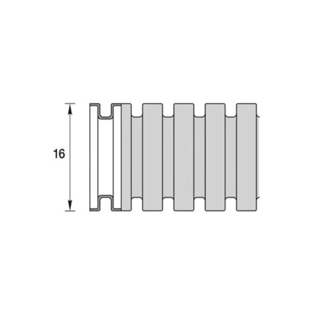Картинка Труба ПВХ гофрированная Серая с зондом 16 мм Ideal