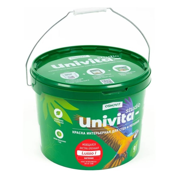 Картинка Краска для интерьера 9 л Основит Univita Studio Lusso I
