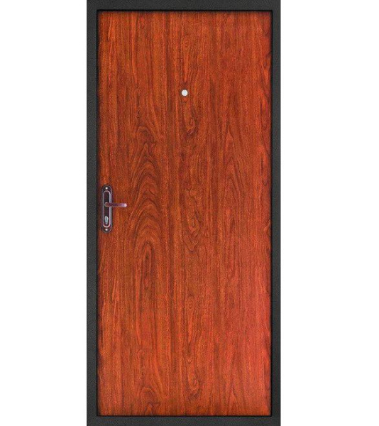 Картинка Дверь Форпост 53 Орех размер 980х2050 мм правая с цилиндрическим замком и дверной фурнитурой