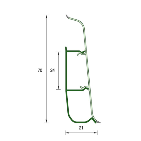 Картинка Плинтус напольный Д-П 2200х70 мм Белый глянцевый Деконика