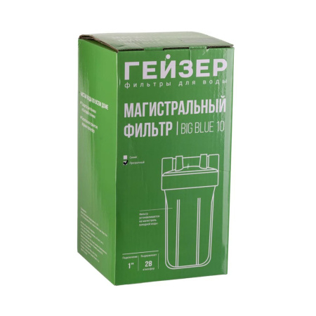 Картинка Корпус магистрального фильтра 10BB C24 Прозрачный Холодная вода 1" ВР ГЕЙЗЕР