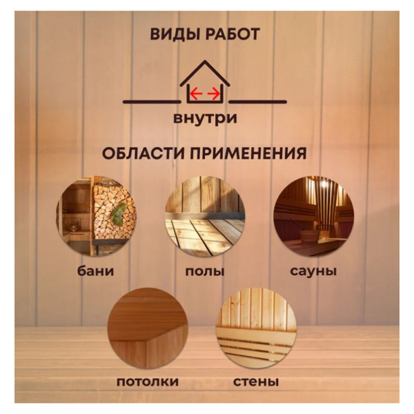Картинка Лак акриловый для Бань и Саун 2,5 л Veres
