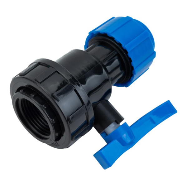 Картинка Кран шаровой компрессионный ВР разъемный d 20х1/2" ТПК-АКВА Политэк