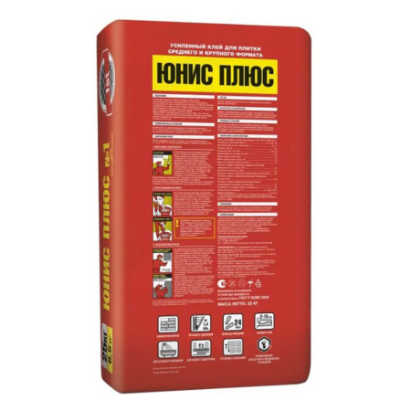 Картинка Клей плиточный Unis Plus Красный 25 кг