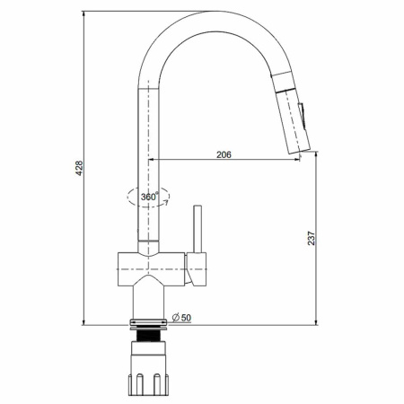 Картинка Смеситель для кухни Черный SPLENKA 9S204.49.06