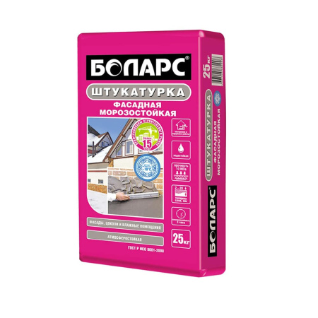 Штукатурка цементная Боларс фасадная 25 кг морозостойкая