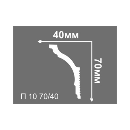 Картинка Плинтус потолочный П 10 70х40 мм 2 м Де-Багет