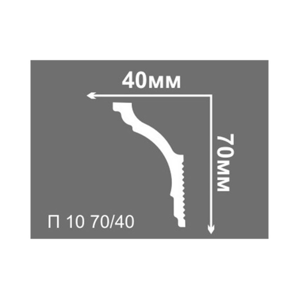 Картинка Плинтус потолочный П 10 70х40 мм 2 м Де-Багет