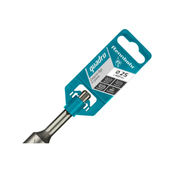 Картинка Бур 25х400 мм SDS-plus 4 грани RENNBOHR Quadro
