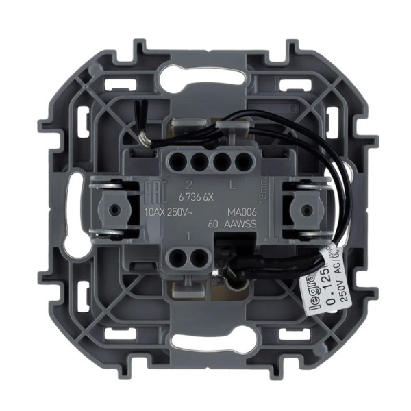 Картинка Переключатель 1 клавиша с подсветкой Слоновая кость Legrand INSPIRIA