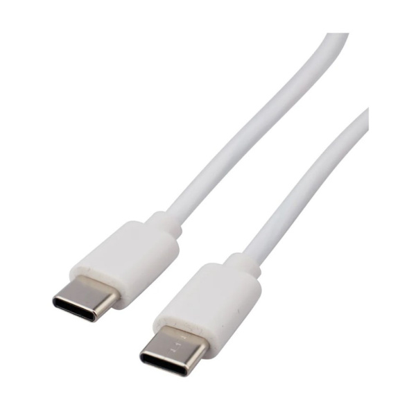 Картинка Кабель Type-C - Type-C 3А 60Вт 1м ПВХ Белый Power Delivery зарядка электронных устройств