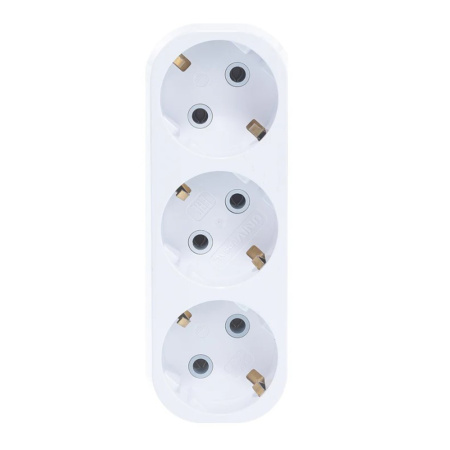 Картинка Тройник на 3 гнезда с заземлением 16А А303 UNIVersal