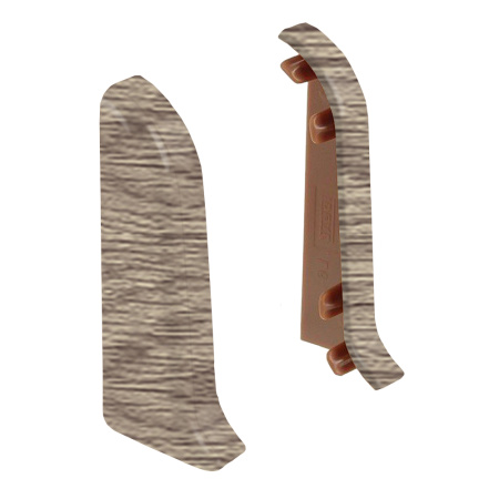 Торцевые заглушки для плинтуса К55 Комфорт 2 штуки Дуб мокко