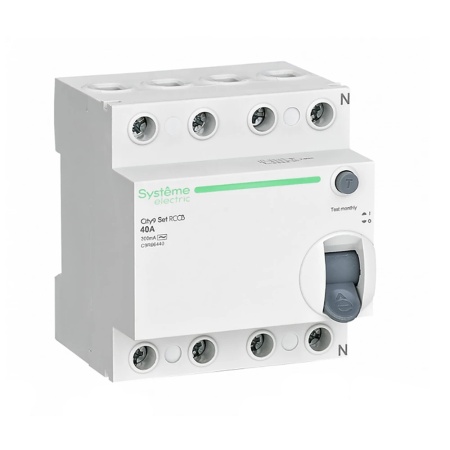 Выключатель дифференциального тока 40А 4P 300мА AC 400В City9 Set C9R66440 Systeme Electric УЗО