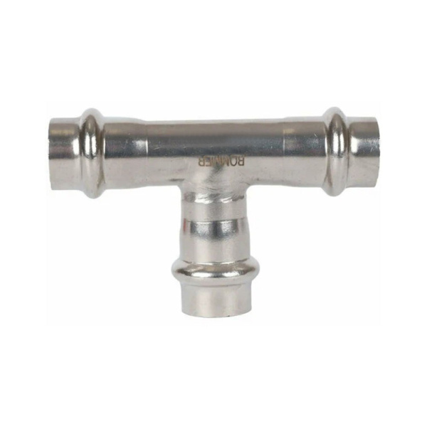 Картинка Тройник-переходник ВПр Ø 22х18х22 Нержавеющая сталь пресс ROMMER