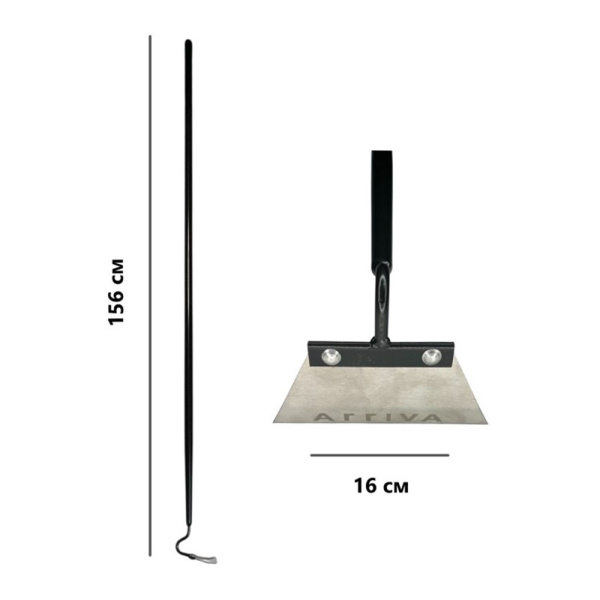 Картинка Тяпка нержавеющая цельнометаллическая 160 мм ARRIVA