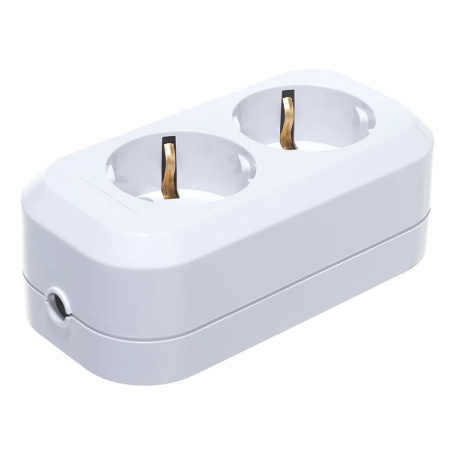 Картинка Колодка удлинителя 2 местная с заземлением АБС-пластик UNIVersal E302