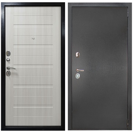 Дверь ДК 70 С 960х2050 мм Правая Серебро/Лиственница беленая с фурнитурой и цилиндром