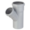 Тройник Ø 75х50 45° для внутренней канализации Серый Политэк