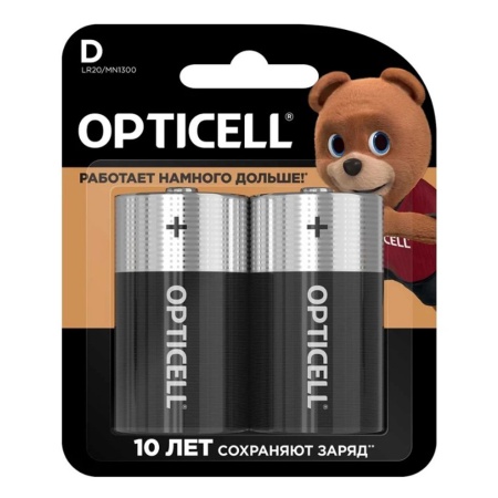 Батарейка Элемент питания алкалиновый D/LR20 1.5В Basic Opticell