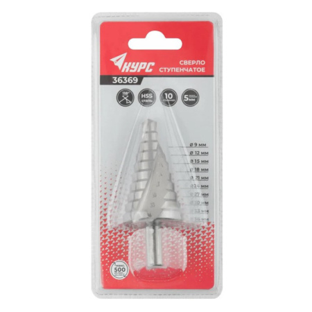 Картинка Сверло ступенчатое 9-36 мм КУРС