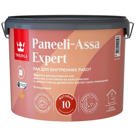Лак для деревянных панелей база ЕР матовый 9 л Tikkurila PANEELI-ASSA 10
