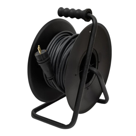 Картинка Удлинитель силовой на металлической катушке КГ-ХЛ 3х2,5 4 гнезда 20 м с з/к УКМ04-3636 РЫЖАЯ ТАКСА