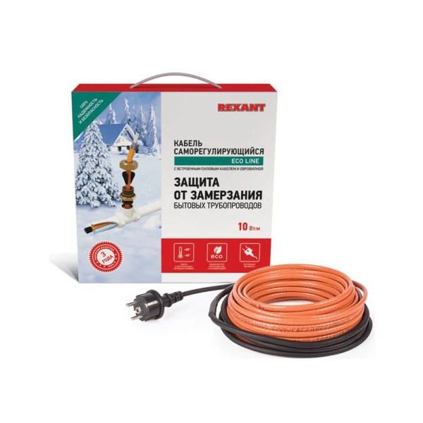 Картинка Кабель греющий саморегулирующийся пищевой SRP 10HTM2-CT в трубу 15 м/150Вт REXANT