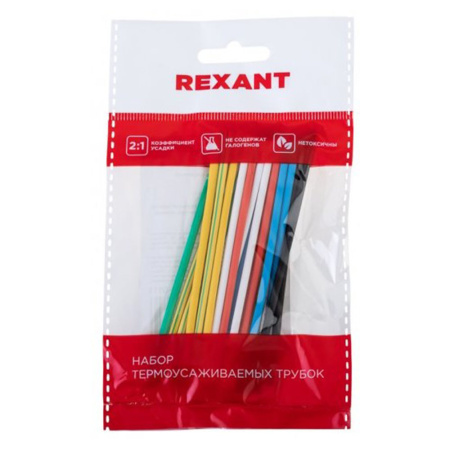 Картинка Набор термоусаживаемых трубок ТУТ нг №13 4,0/2,0 мм 100 мм REXANT