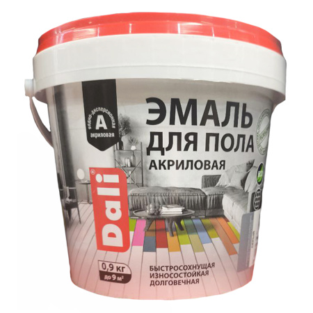 Эмаль для пола акриловая 0,9 кг Серый DALI