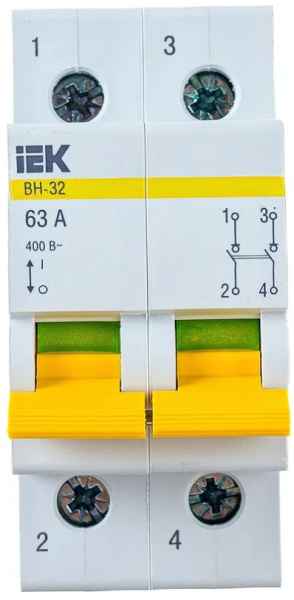Картинка Выключатель нагрузки 2п ВН-32 63А IEK