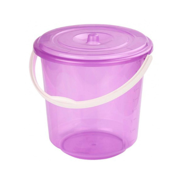 Картинка Ведро пластиковое 10 л ХОЗЯЮШКА с крышкой М1213