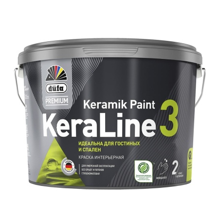 Краска Düfa Premium Keraline 3 глубокоматовая для стен и потолков 9 л BC