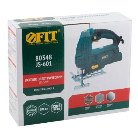 Картинка Электролобзик 65 мм 570 Вт 3000 ход/мин коробка FIT