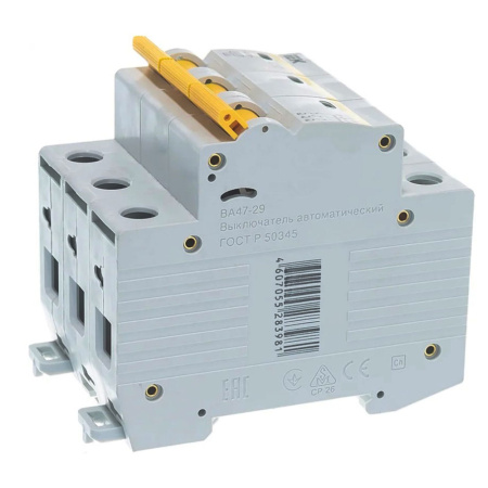 Картинка Выключатель автоматический 3п 10А С ВА47-29 4.5кА IEK