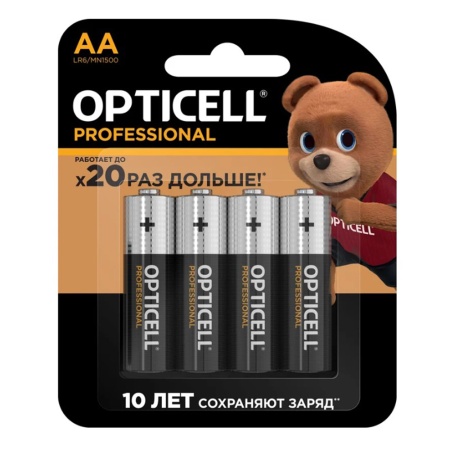 Батарейка Элемент питания алкалиновый AA/LR6 Professional Opticell