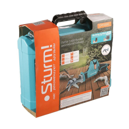 Картинка Пила сабельная аккумуляторная 12В рез 150 мм ЗУ кейс Sturm