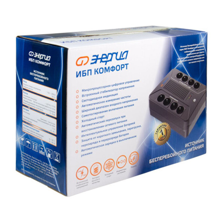 Картинка Источник бесперебойного питания ИБП 600ВА/360Вт работа от АКБ 5-17 м Энергия Комфорт