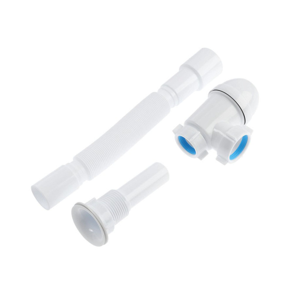 Картинка Сифон для умывальника бутылочный 1 1/4"x40 с гофрой 40х40/50 АНИ Пласт C5015