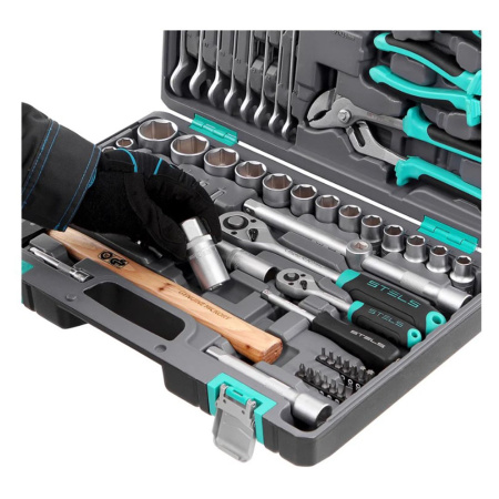 Картинка Набор инструментов пластиковый кейс 76 предметов STELS