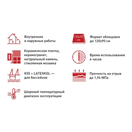 Картинка Клей для плитки Литокол Литоплюс К55 25 кг