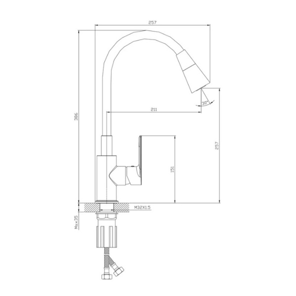 Картинка Смеситель для кухни Графит/Черный SPLENKA 9S05.43.09