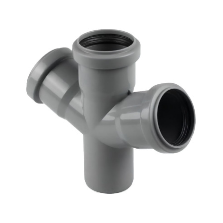 Картинка Крестовина ПП 50х50х50 мм 67,5° одноплоскостная Серая Политэк