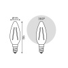 Картинка Лампа светодиодная свеча LED 9вт Е14 C37 Белый свет Gauss Filament