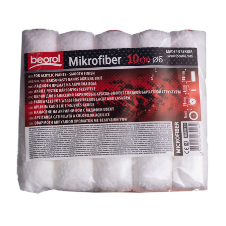 Картинка Мини валик Beorol Микрофибер для водной основы 100 мм