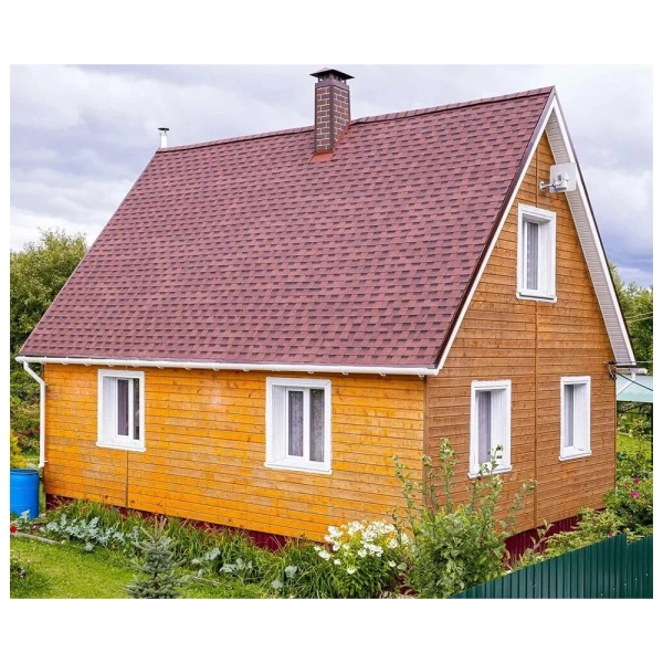 Картинка Гибкая черепица SHINGLAS коллекция Фазенда цвет Красный 2,6 м² в упаковке