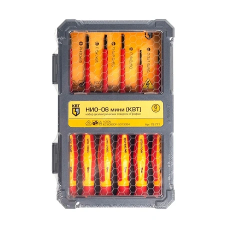 Картинка Набор диэлектрических отверток НИО-06 мини КВТ Профи